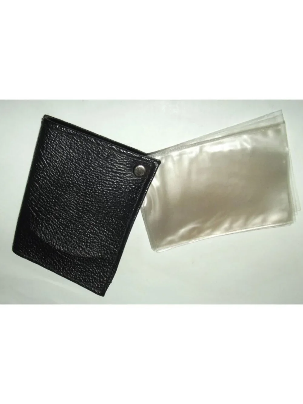 Card Filer Book Business Credit Card black 9 sleeves black faux leather textured